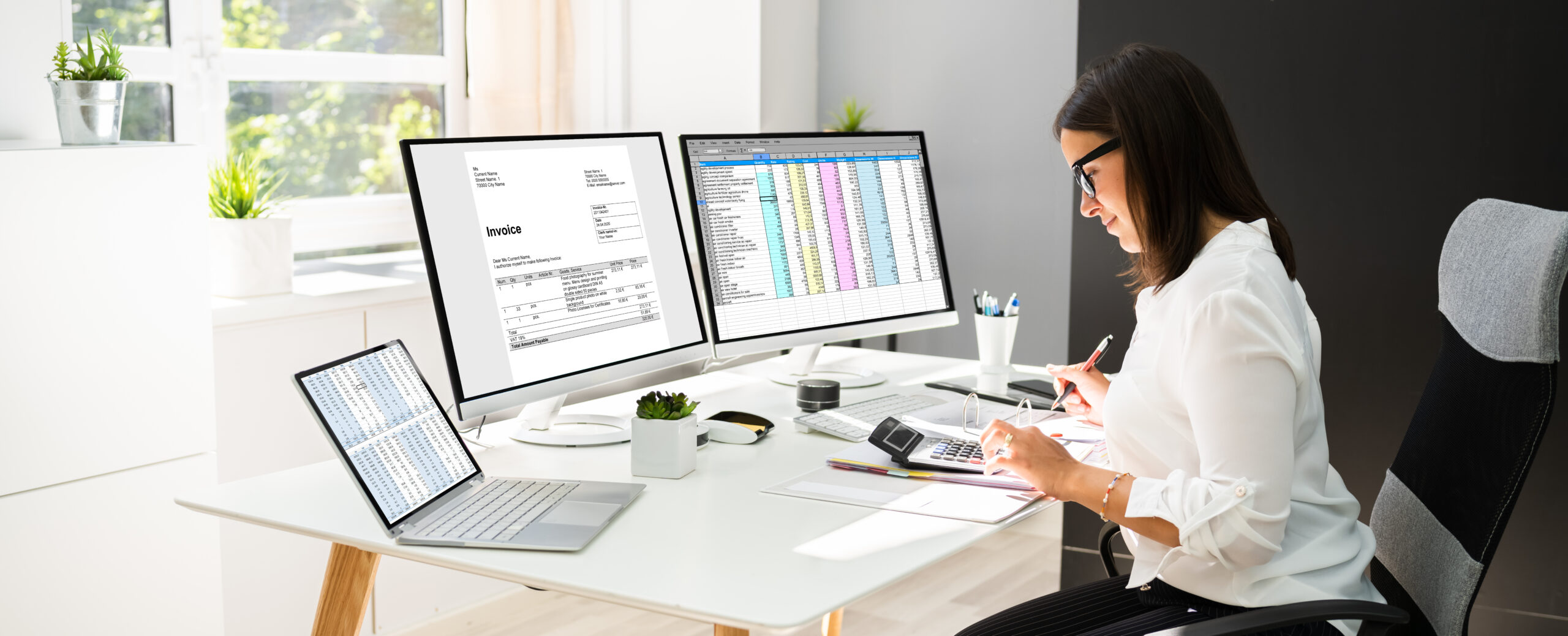 People working with computer monitors.